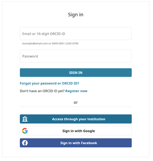Sign in with ORCID