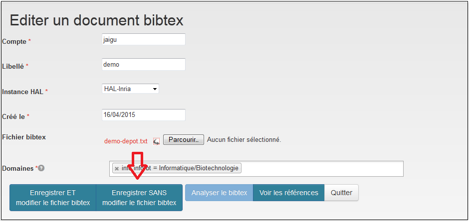 Éditer un document BibTeX