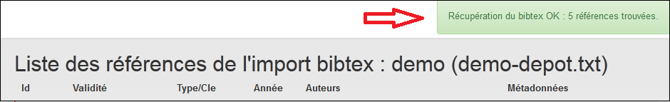 Récupération du BibTeX : OK